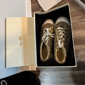 Coach Kids Shoes in Brown and White